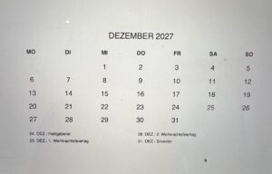 Kalender 2027 PDF