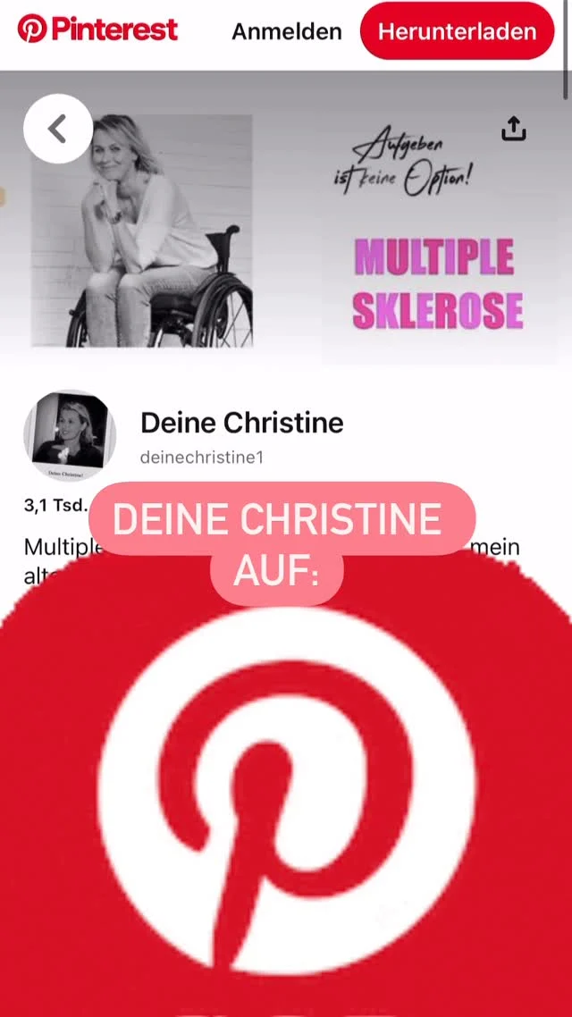 📌 Das ist übrigens meine Pinterest Seite. 😃

Dort gibt es viele MS relevante Pinnwände, aber auch viele verschiedene Pinnwände rund um DIY, KOCHEN, barrierefreies bauen und natürlich Alltagsgedöns. 😉

Schau doch mal vorbei, ich freue mich auf DICH!

Deine Christine! ❤️

#pinterest #pin #multiplesklerose #ms #barrierefreiesbad #diy #kochen #mslife